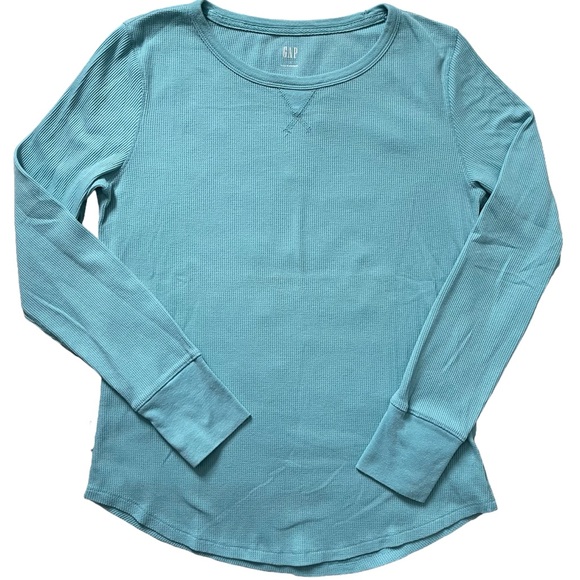 GAP Tops - GAP Teal Textured Crewneck Top